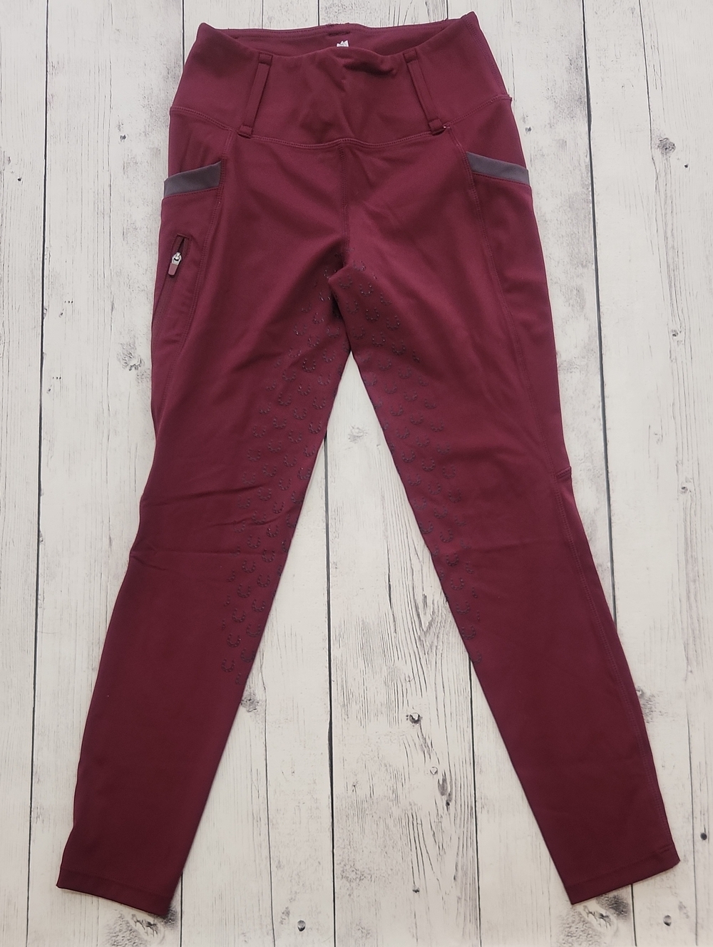 Fitst4 Kids Medium Riding Breeches Maroon & Gray Worn Maybe Once Like Brand New